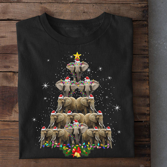 Elephant Christmas T-shirt, Elephant Arrange The Christmas Tree, Gift For Elephant Lovers, Elephant Tees