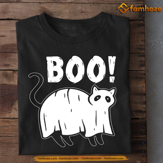 Halloween Cat T-shirt, Boo With Cat, Gift For Cat Lovers, Cat Tees, Cat Owners