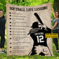 Personalized Softball Girl Blanket, Softball Life Lessons, Softball Fleece Blanket - Sherpa Blanket, Gift For Softball Lovers, Softball Girls