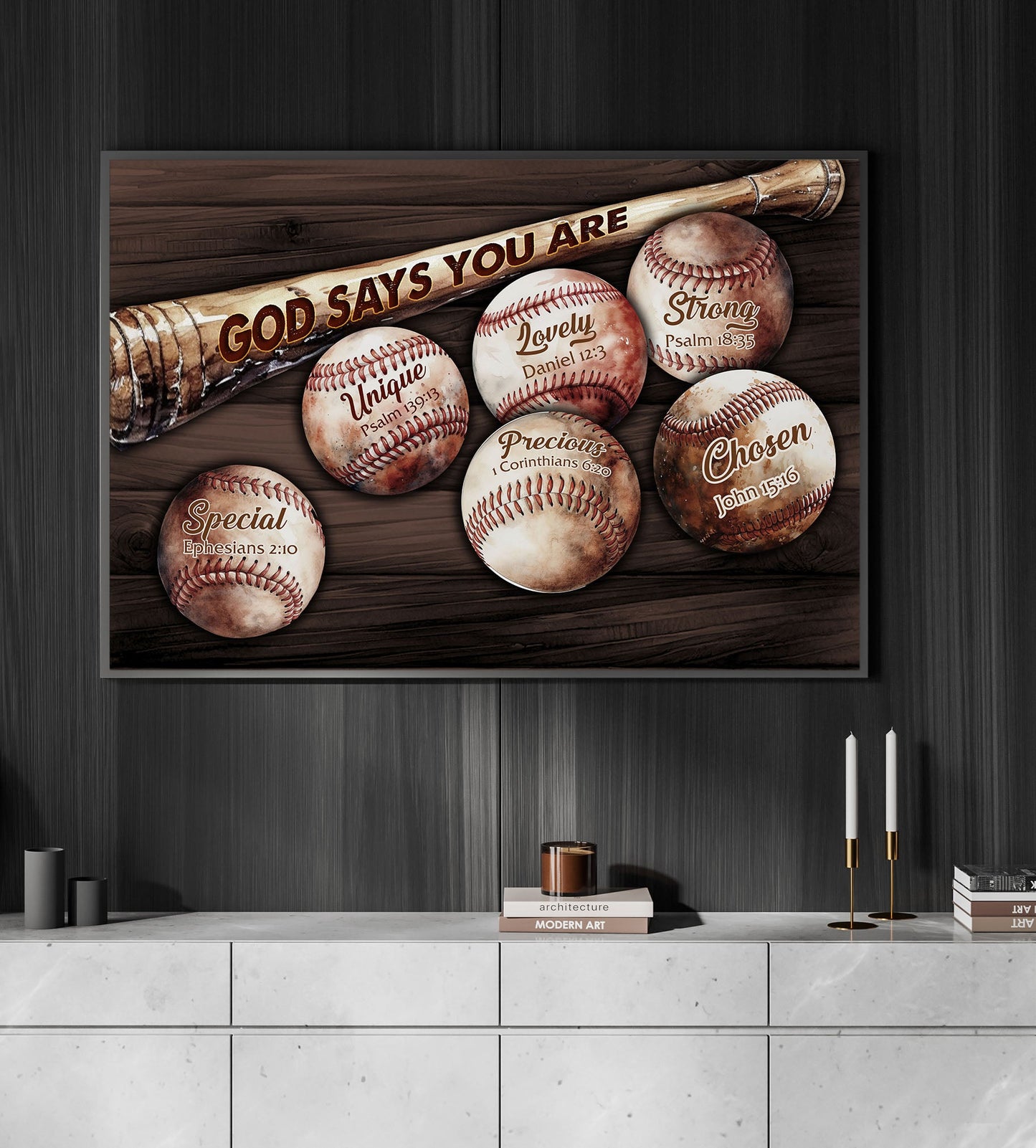 God Says You Are Unique Chosen, Baseball Canvas Painting, Wall Art Decor - Poster Gift For Baseball Lovers