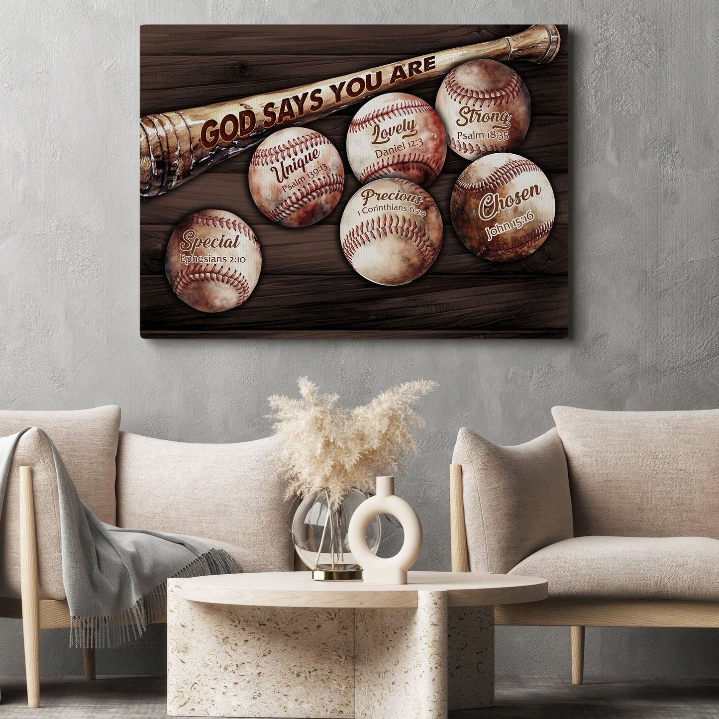 God Says You Are Unique Chosen, Baseball Canvas Painting, Wall Art Decor - Poster Gift For Baseball Lovers