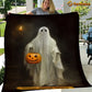 Ghost Blanket, The Ghosts Hold The Pumpkin Fleece Blanket - Sherpa Blanket Gift For Halloween