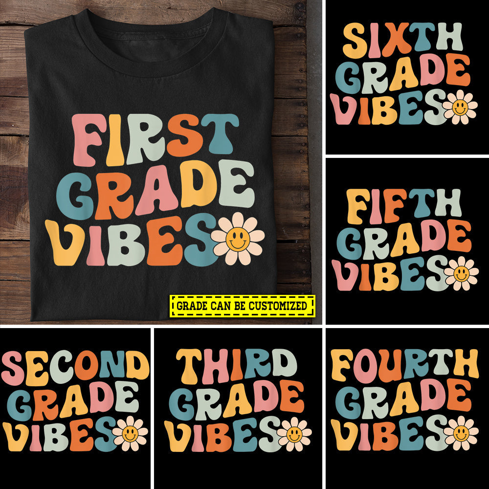 Personalized Back To School T-shirt, Grade Can Be Changed Grade Vibes, Gift For Kids Boys And Girls, Youth T-shirt