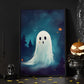 Cute Ghost Moonlight Halloween Canvas Painting, Wall Art Decor - Dark Ghost Halloween Poster Gift