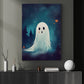 Cute Ghost Moonlight Halloween Canvas Painting, Wall Art Decor - Dark Ghost Halloween Poster Gift