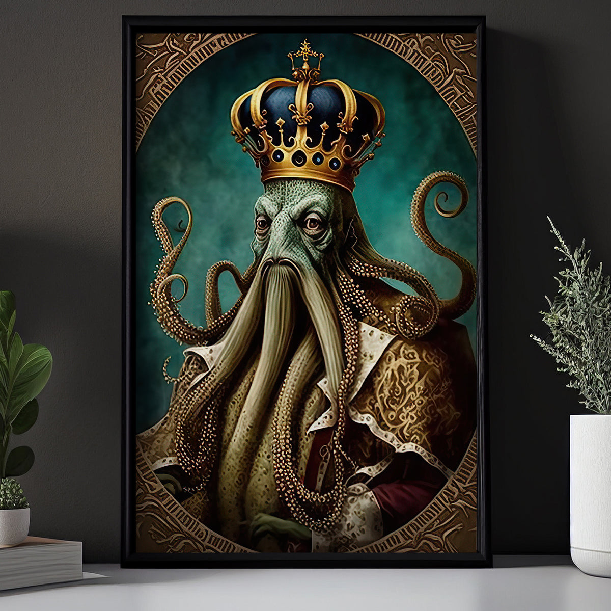 Victorian Octopus Canvas Painting, Gothic Wall Art Decor - Modern Octo ...