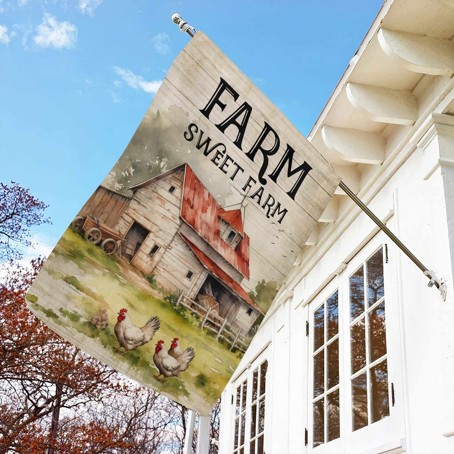 Chicken Flag, Farm Sweet Farm, Gift For Chicken Lovers, Farmers, Garden Lovers