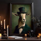 Victorian Billy Goat In Suit, Vintage Canvas Painting, Victorian Animal Wall Art Decor - Gothic Poster Gift For Goat Lovers