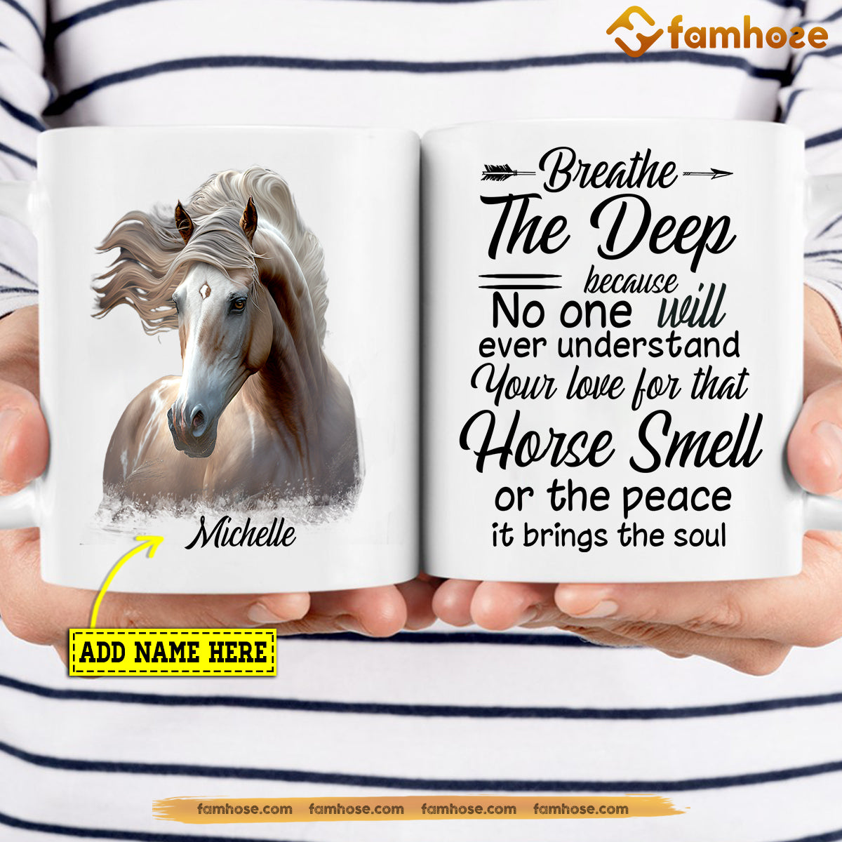 Personalized Horse Mug, Breathe The Deep Because No One Will Ever Understand Gift For Horse Lovers, Horse Lovers Gift Mug, Cups, Horse Owner