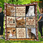 Cat Blanket, Cats Make Me Happy Fleece Blanket - Sherpa Blanket Gift For Cat Lover, Cat Owners