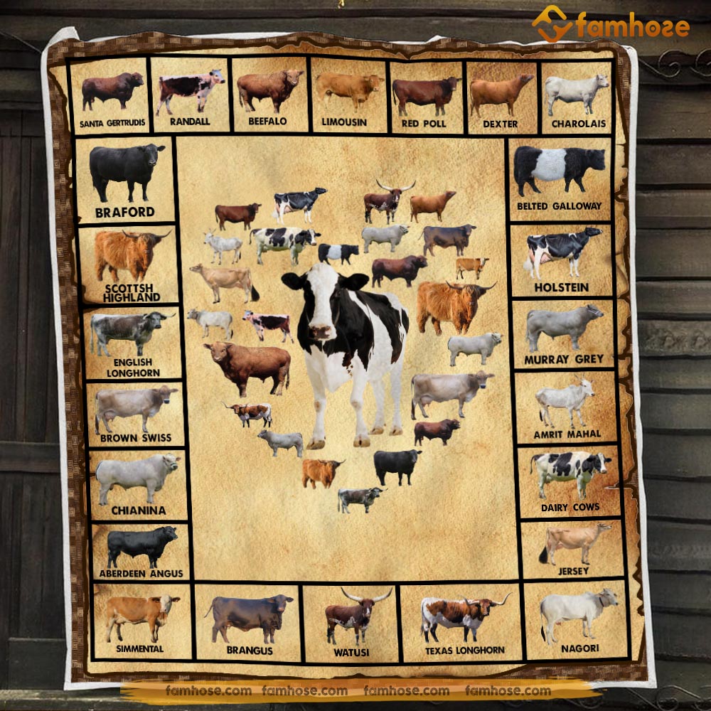 Strong Cow Blanket, Many Cows Together, Cow Fleece Blanket - Sherpa Blanket Gift For Cow Lover