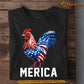 July 4th Chicken T-shirt, Merica, Independence Day Gift For Chicken Lovers, Chicken Tees, Farmers