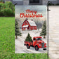 Merry Christmas On The Farm, Farm Xmas Garden Flag & House Flag, Christmas Flag Gift For Farmers, Tractor Lovers Flag