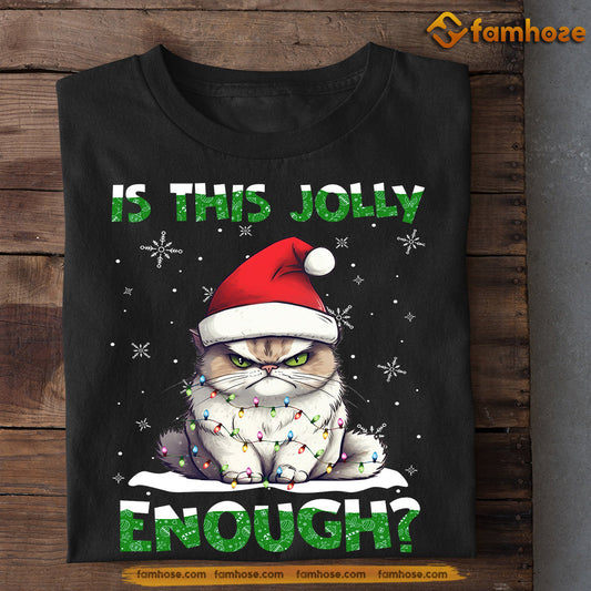 Funny Cat Christmas T-shirt, Is This Jolly Enough, Gift For Cat Lovers, Cat Tees, Cat Owners