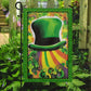 Green Hat Shamrocks Clover, St Patrick's Day Garden Flag & House Flag Gift, St Patricks Day Irish Outdoor Decoration
