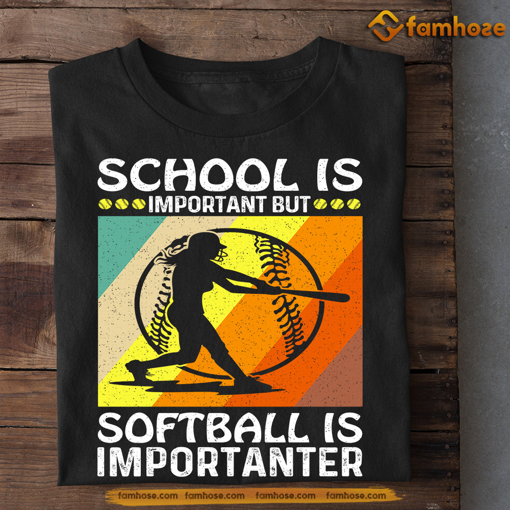 Funny Back To School Softball T-shirt, School Is Important But, Gift For Softball Lovers, Softball Girls