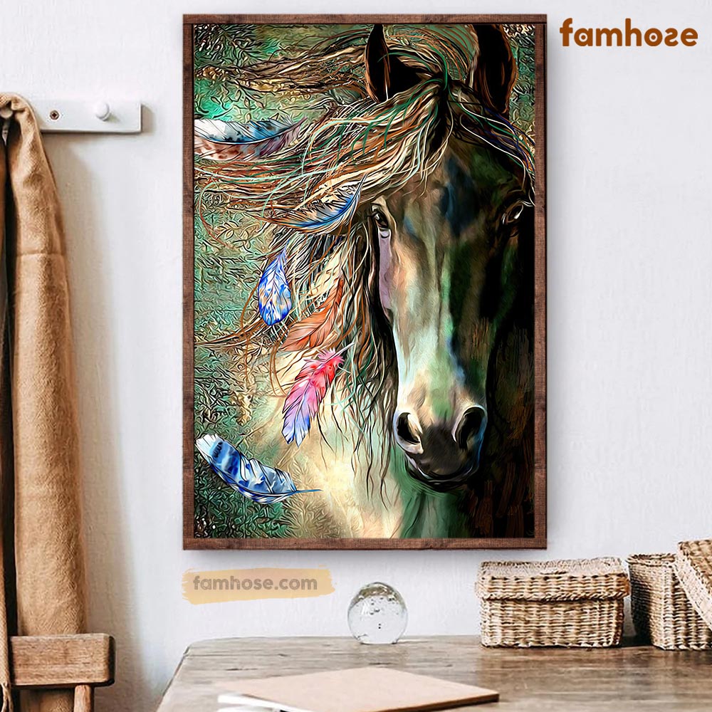 Horse Poster & Canvas, Beautiful Color Strong Horse, Horse Canvas Wall Art, Poster Gift For Horse Lovers