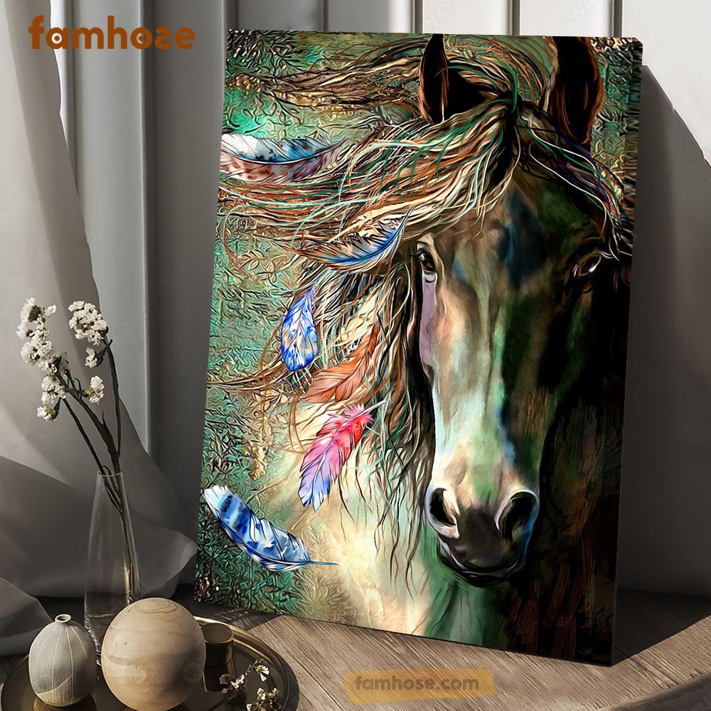 Horse Poster & Canvas, Beautiful Color Strong Horse, Horse Canvas Wall Art, Poster Gift For Horse Lovers