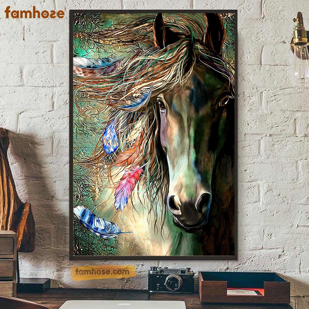 Horse Poster & Canvas, Beautiful Color Strong Horse, Horse Canvas Wall Art, Poster Gift For Horse Lovers