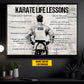 Karate Boy Life Lessons, Personalized Motivational Karate Canvas Painting, Inspirational Quotes Wall Art Decor, Poster Gift For Karate Man Lovers