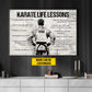 Karate Boy Life Lessons, Personalized Motivational Karate Canvas Painting, Inspirational Quotes Wall Art Decor, Poster Gift For Karate Man Lovers