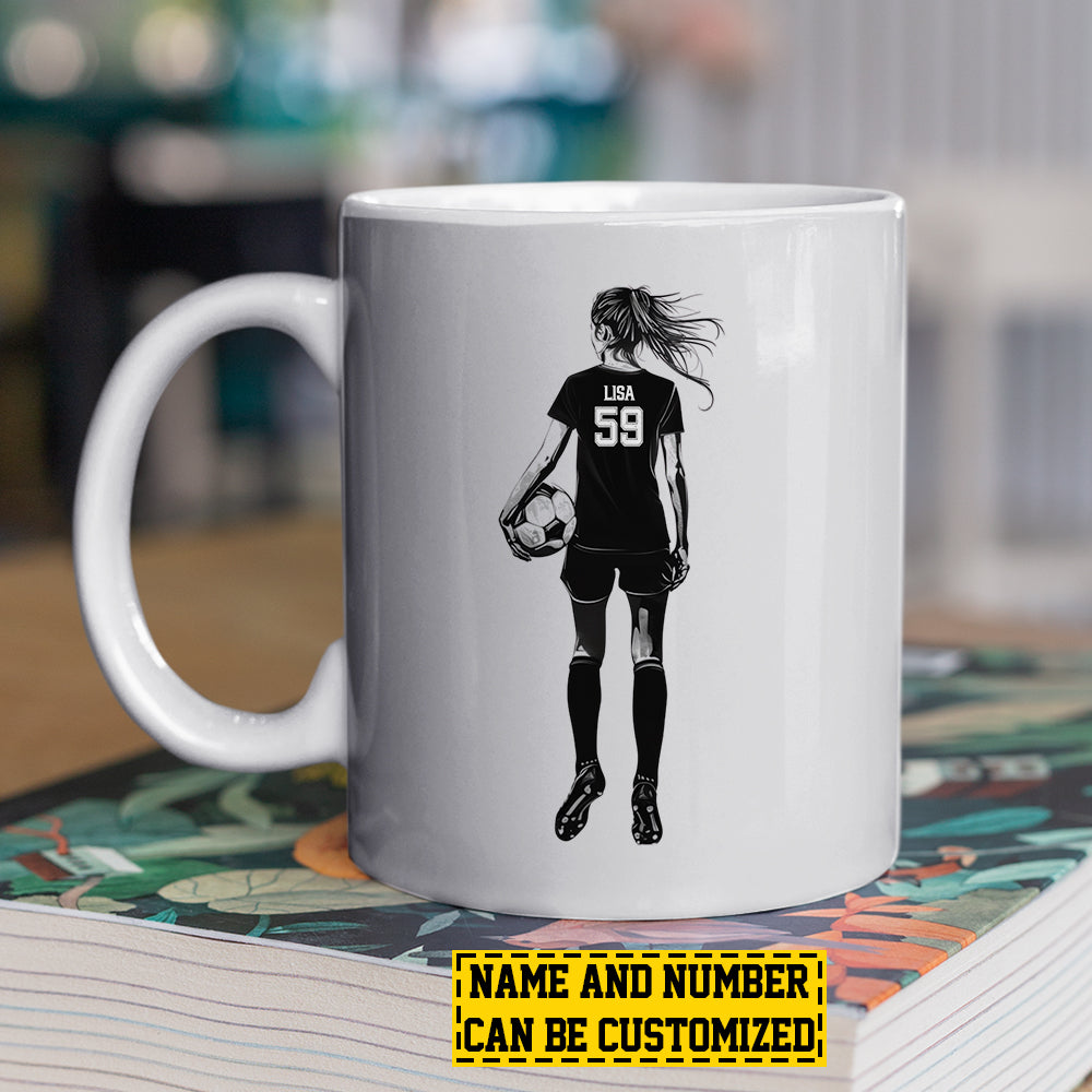 Personalized Soccer Girl Mug Gift, Soccer Player Rules, Inspirational Quotes Mug Gift, Cups For Soccer Woman Lovers