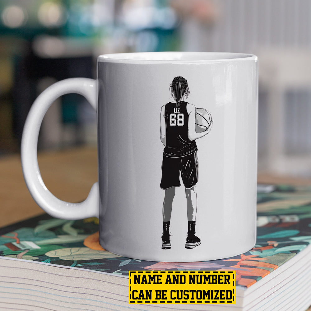 Personalized Basketball Girl Mug Gift, Basketball Life Lessons, Inspirational Quotes Mug Gift, Cups For Basketball Woman Lovers