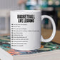 Personalized Basketball Girl Mug Gift, Basketball Life Lessons, Inspirational Quotes Mug Gift, Cups For Basketball Woman Lovers