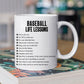 Personalized Baseball Boy Mug Gift, Baseball Life Lessons, Inspirational Quotes Mug Gift, Cups For Baseball Man Lovers