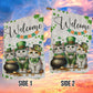 St Patrick's Day Cat Flag, Welcome Cat Clovers, St Patrick's Day Cat Garden Flag & House Flag Gift, St Patricks Day Irish Outdoor Decoration Gift For Cat Lovers