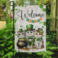 St Patrick's Day Cat Flag, Welcome Cat Clovers, St Patrick's Day Cat Garden Flag & House Flag Gift, St Patricks Day Irish Outdoor Decoration Gift For Cat Lovers