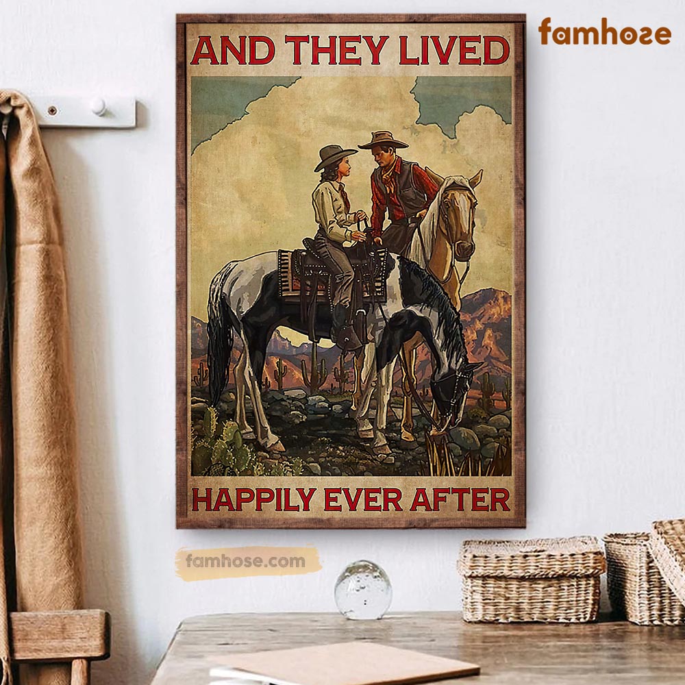 Valentine Rodeo Poster & Canvas, And They Lived Happily Ever After, Horse Canvas Wall Art, Poster Gift For Horse Lovers