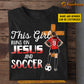 Personalized Funny Soccer Girl T-shirt, This Girl Runs On, Gift For Soccer Lovers, Soccer Girls