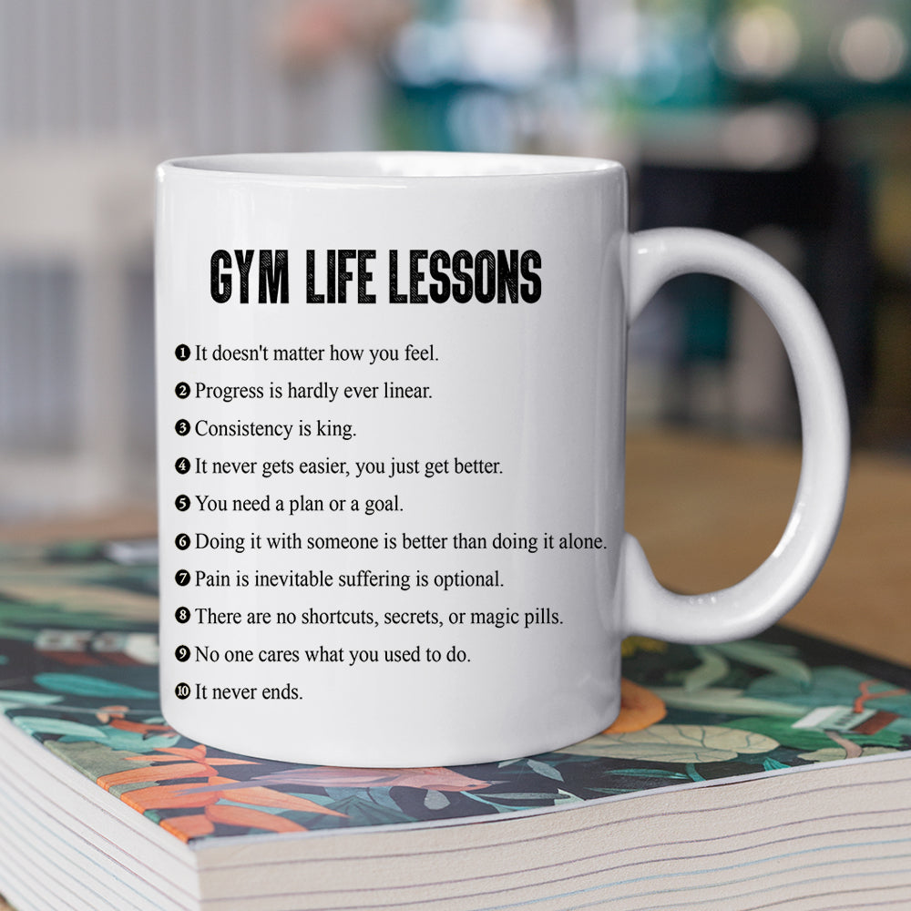 Personalized Gym Girl Mug, Gym Life Lessons, Mug Gift For Gym Lovers, Cups Gift For Gymers