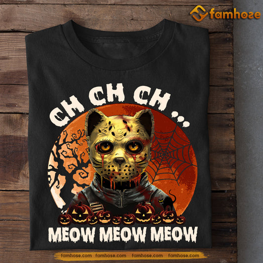 Cool Halloween Cat T-shirt, Meow Meow Meow, Gift For Cat Lovers, Cat Tees, Cat Owners