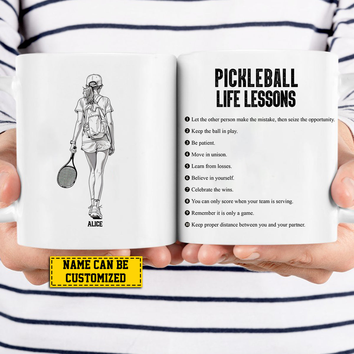 Personalized Pickleball Girl Mug Gift, Pickleball Life Lessons, Inspirational Quotes Mug Gift, Cups For Pickleball Woman Lovers