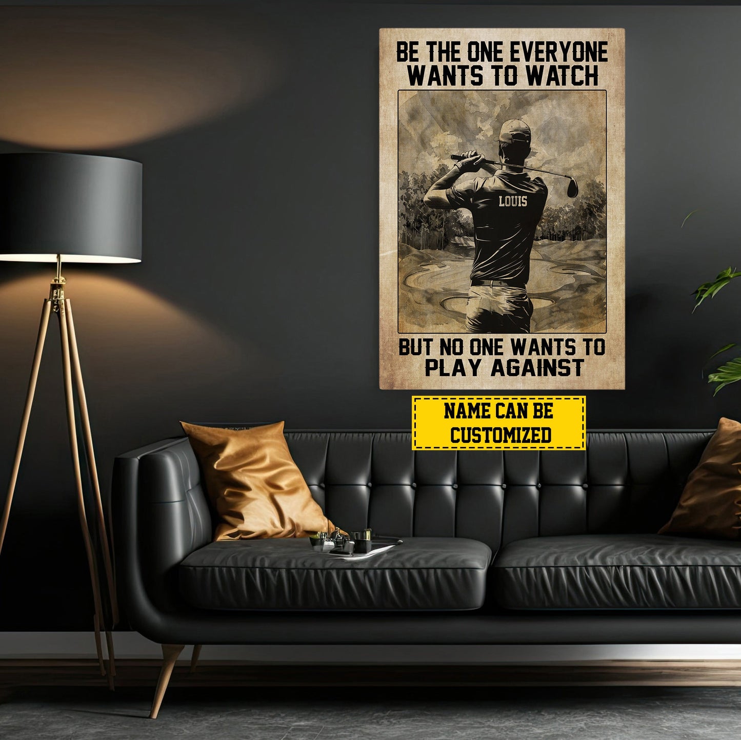 Personalized Motivational Golf Boy Canvas Painting, Be The One Everyone Wants To, Inspirational Quotes Wall Art Decor, Poster Gift For Golf Man Lovers, Golf Players