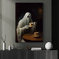 The Ghost In Tea Party Spooky Halloween Canvas Painting, Wall Art Decor Print - Dark Vintage Ghost Halloween Poster Gift