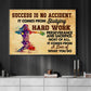 Success Is No Accident, Motivational Canvas Painting, Inspirational Quotes Wall Art Decor, Poster Gift For Softball Lovers