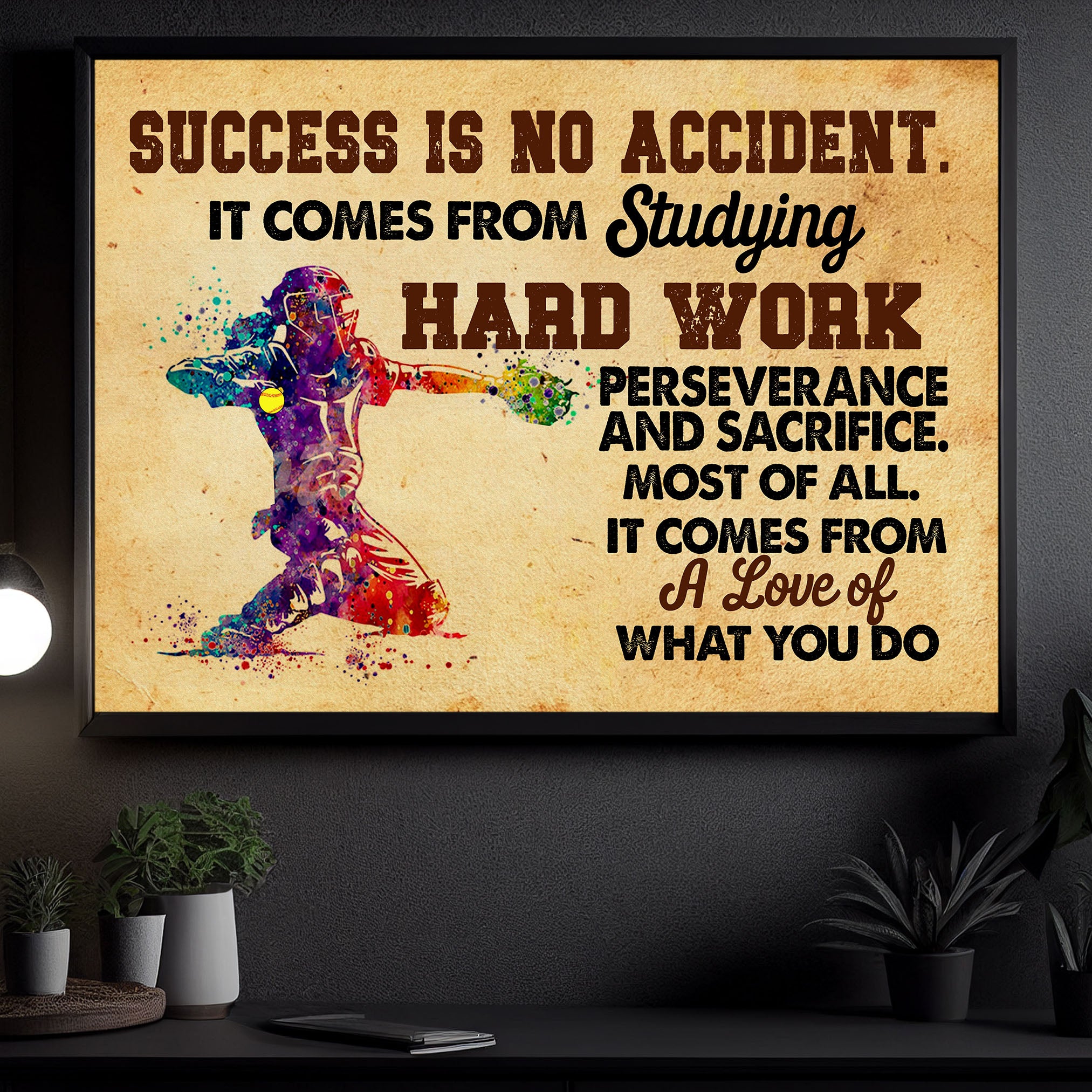 Success Is No Accident, Motivational Canvas Painting, Inspirational Qu ...