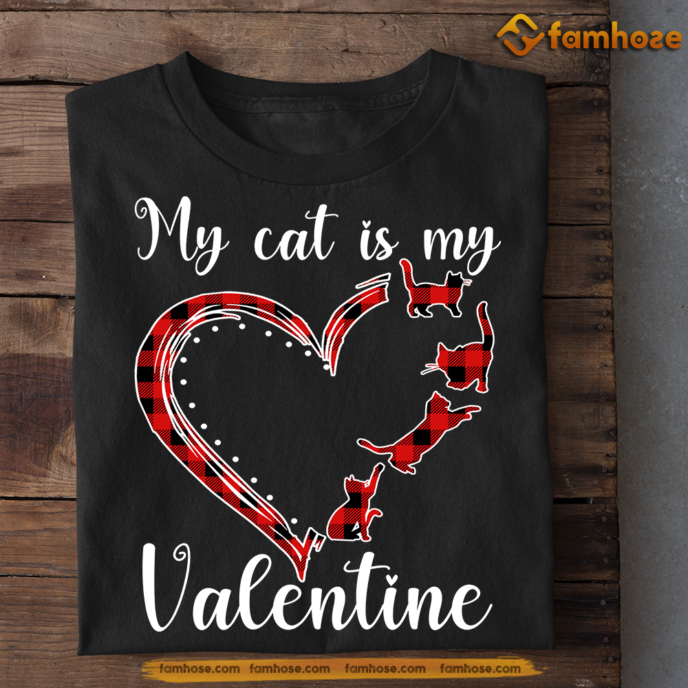 Valentine's Day Cat T-shirt, Cats Heart, Valentines Gift For Cat Lovers Cat Owners, Cat Tees