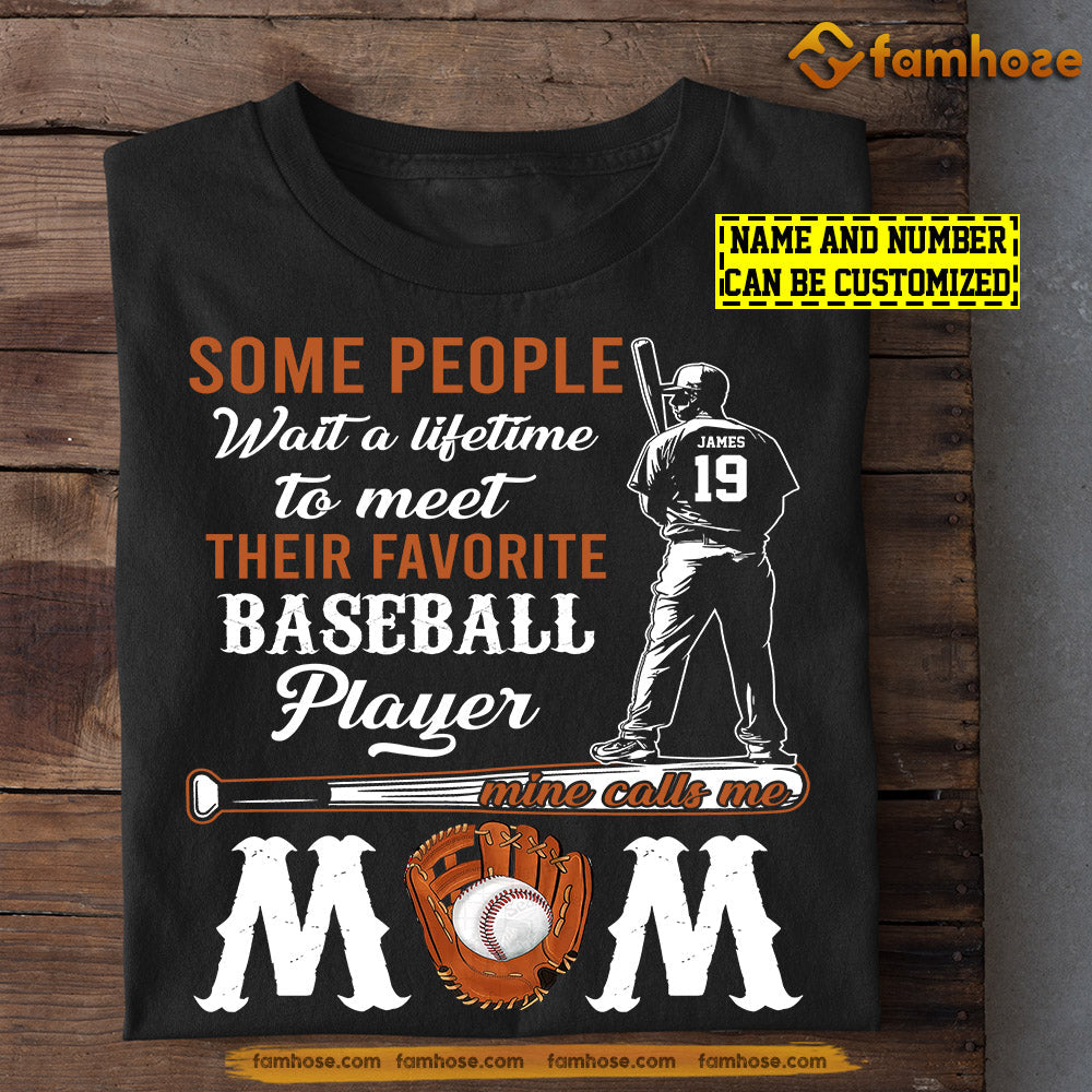 Funny Personalized Mother's Day Baseball T-shirt, Baseball Player Mine Calls Me Mom, Gift For Baseball Lovers, Baseball Players