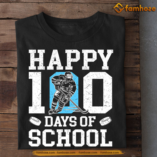 Back To School Hockey T-shirt, Happy 100 Days Of School, Gift For Hockey Lovers, Hockey Boys