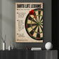 Darts Life Lessons, Darts Canvas Painting, Inspirational Quotes Wall Art Decor, Poster Gift For Darts Lovers, Darts Player