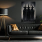 Halloween Witch Canvas Painting, Dark Witch Trio Wall Art Decor Spooky Season Poster Gift For Witch Lovers