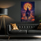 Halloween Witch Riding Horse Canvas Painting, Full Sun Witch On Horse Wall Art Decor Spooky Season Poster Gift For Horse Girl