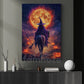 Halloween Witch Riding Horse Canvas Painting, Full Sun Witch On Horse Wall Art Decor Spooky Season Poster Gift For Horse Girl