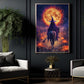 Halloween Witch Riding Horse Canvas Painting, Full Sun Witch On Horse Wall Art Decor Spooky Season Poster Gift For Horse Girl
