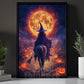 Halloween Witch Riding Horse Canvas Painting, Full Sun Witch On Horse Wall Art Decor Spooky Season Poster Gift For Horse Girl