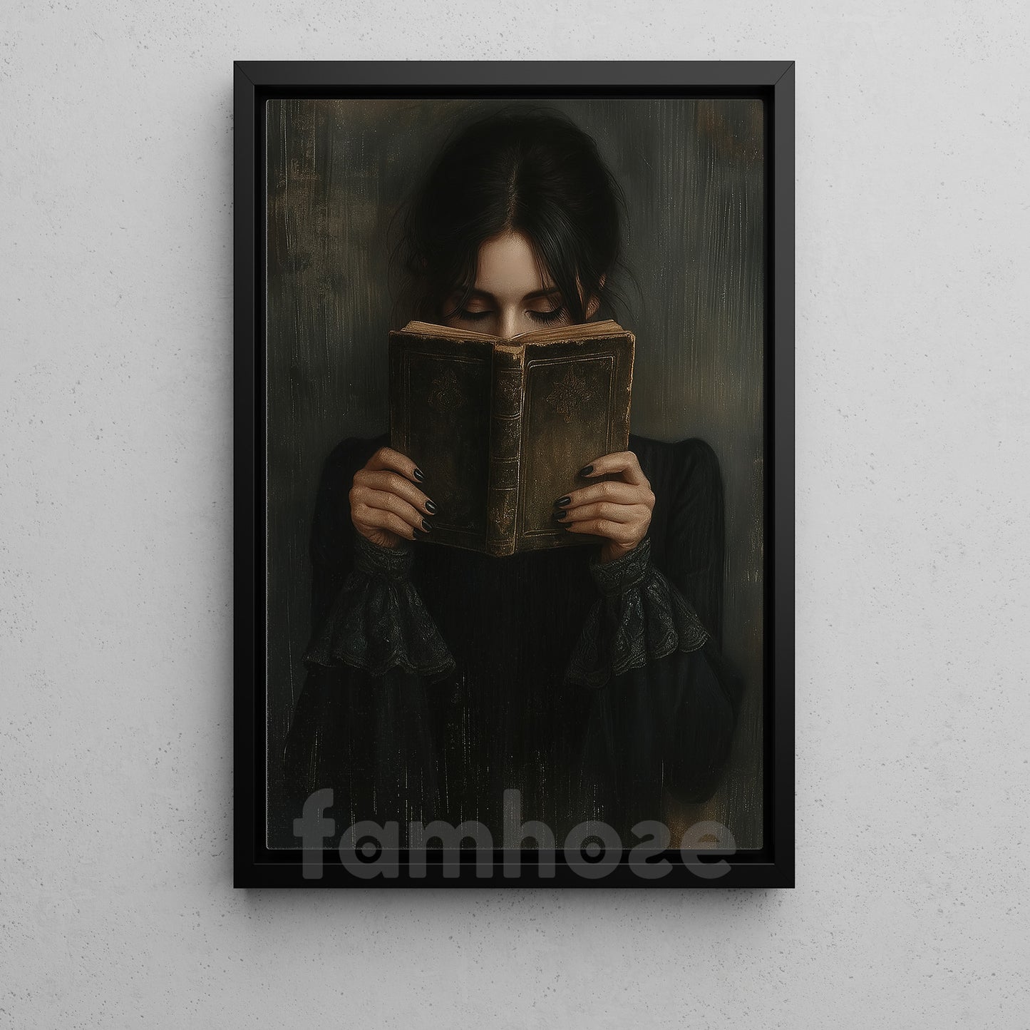 Dark Surrealism Halloween Witch Canvas Painting, Apprentice Witch Wall Art Decor, Spooky Season Poster Gift For Witch Lovers